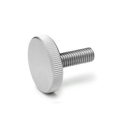 Otto Ganter Stainless Steel Flat Knurled Screw, DIN 653